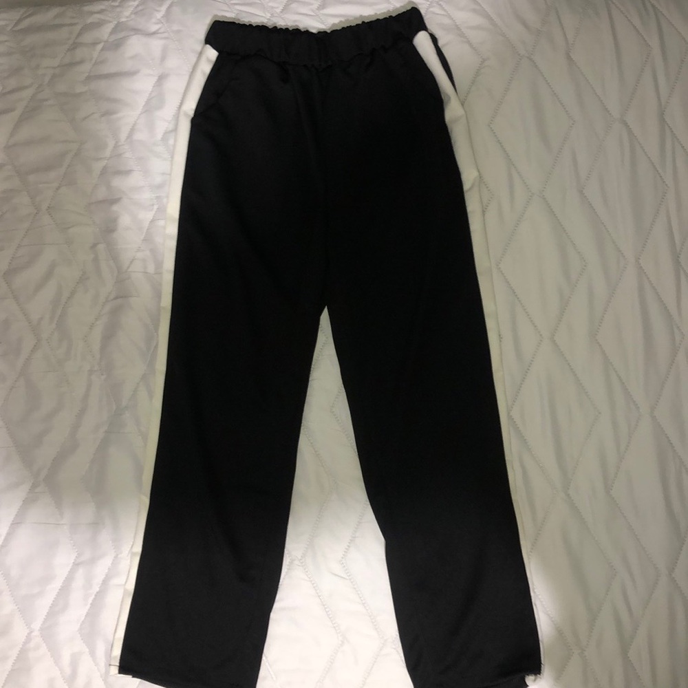 Black Pants With White Stripe